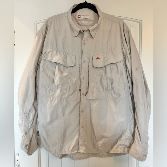 SIMMS Men’s XL Off White Fishing Long Sleeve Shirt - Picture 1 of 11
